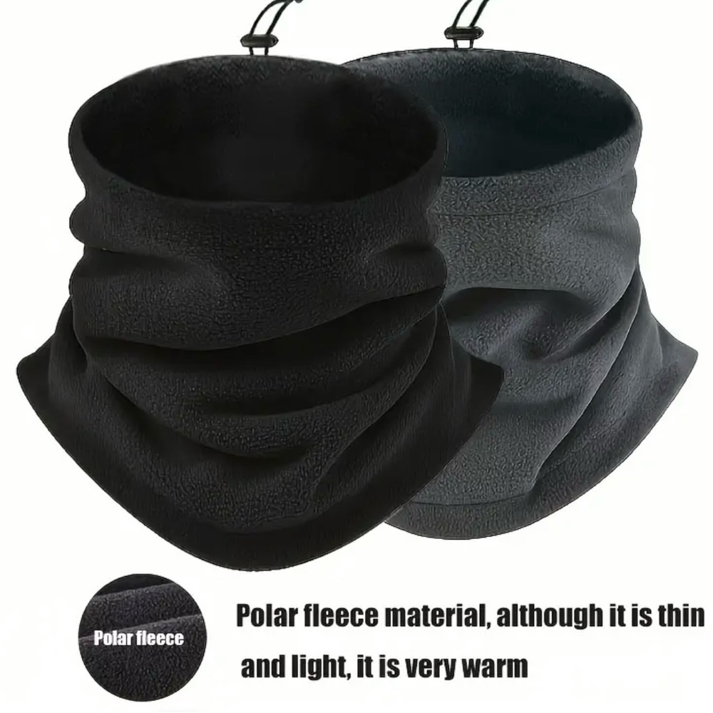 Grey Fleece Neck Warmer Gaiter Windproof Thermal Scarf Unisex Winter NWT - Picture 2 of 9